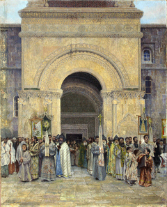 The Departure of the Procession from St. Etchmiadzin Cathedral by Vardges Sureniants