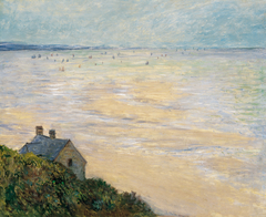 The Hut in Trouville, Low Tide by Claude Monet
