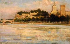 The Palace of the Popes and Pont d'Avignon by James Carroll Beckwith