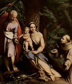 The Rest on the Flight to Egypt with Saint Francis by Antonio da Correggio