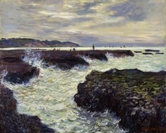 The Rocks at Pourville, Low Tide by Claude Monet