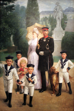 The Royal Family in Park Sanssouci: Wilhelm II, the Empress and the eldest princes. by William Pape