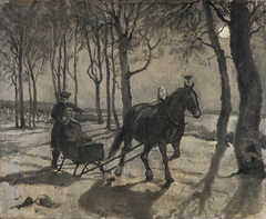 The sleighing to Fussingöe by Hans Smidth