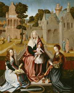 The Virgin Enthroned with St. Catherine and St. Mary Magdalene by Master of Saint Severin