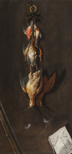 Trompe-l'oeilstilleven met dode vogels by Jan Vonck