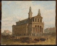 View of St. Carlo Borromeo Church in Warsaw by Feliks Brzozowski