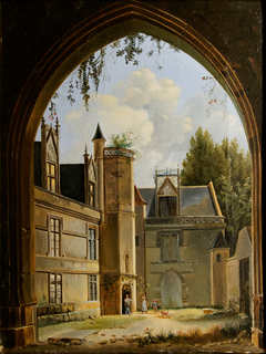 View of the central courtyard of hôtel de Cluny by Henri-Édouard Truchot