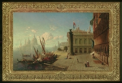 View of the Ducal Palace and Grand Canal and Church of Sta Maria della Salute, Venice by George Loring Brown