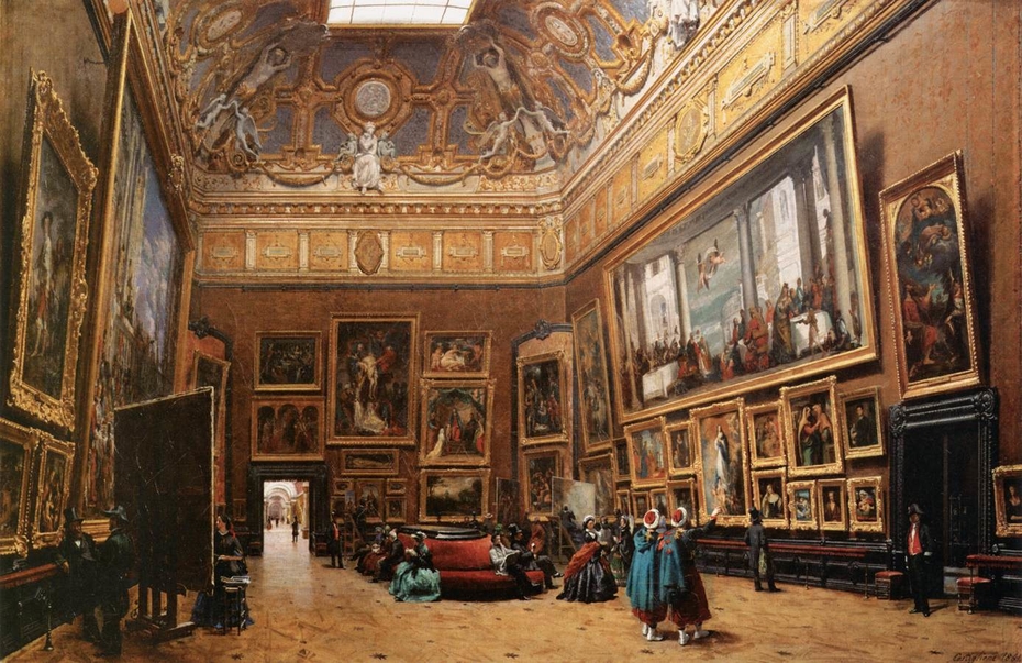 View of the Salon Carré in the Louvre