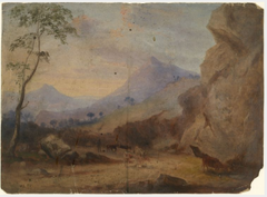 View towards the Great and Little Sugarloaf Mountains, County Wicklow by William Howis senior