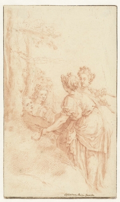 Vijf musicerende vrouwen in een landschap by Egbert van Buren