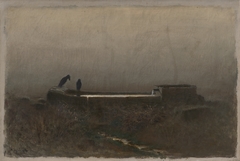 Watering Place with Ravens by László Mednyánszky