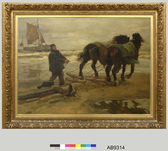Werkpaarden op het strand by Jan Willem Sluiter