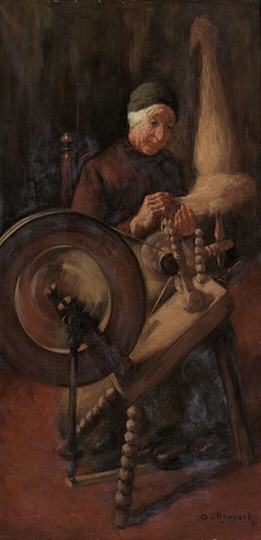 Woman at the Spinning Wheel by Anthon van Rappard