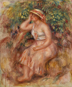 Woman Daydreaming (Rêveuse) by Auguste Renoir