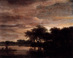 Woodland Scene with Lake by Jacob van Ruisdael