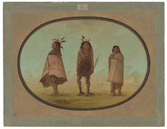 Yntah Medicine Man, a Warrior, and a Woman by George Catlin