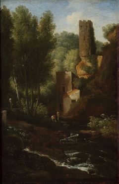 A classical landscape with cascade by Gaspard Dughet