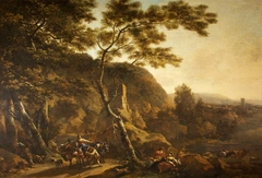 A Landscape with Figures by Nicolaes Pieterszoon Berchem