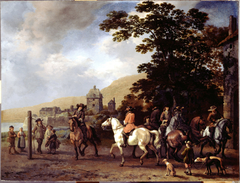 A Riding School in the Open Air by Abraham van Calraet