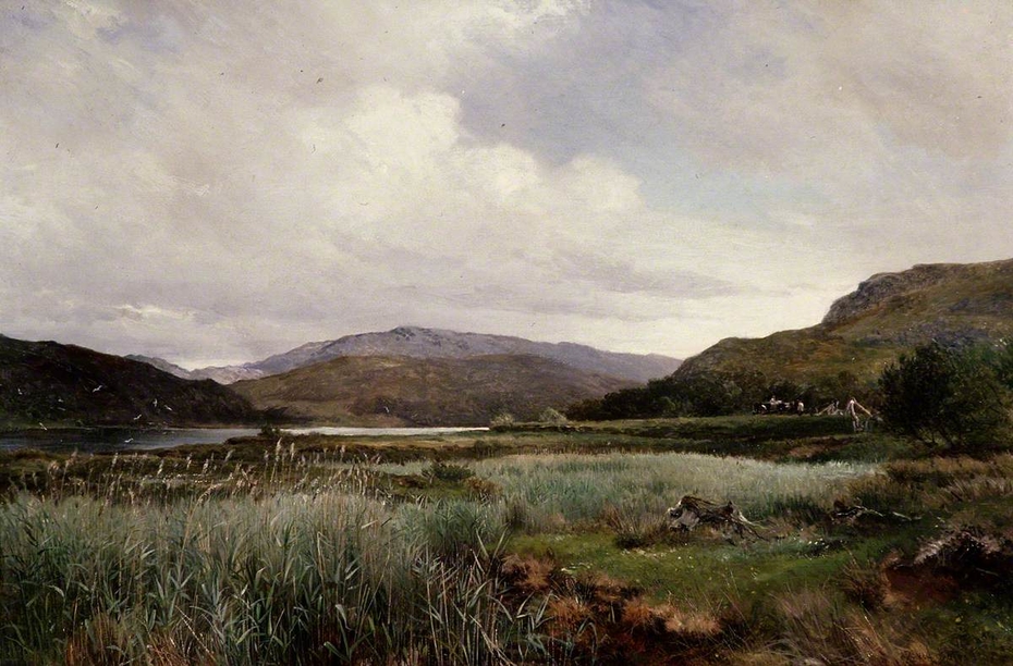 A River Landscape with Reeds, Arthog