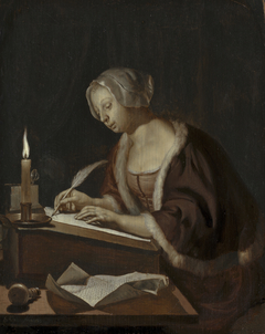 A Young Woman Writing a Letter