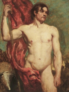 Academic Study of a Male Nude as a Standard Bearer