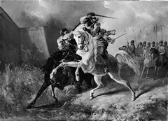 Anno 1591. Tweestrijd tussen Rijhove en een Spaanse krijgsman by Karel Frederik Bombled
