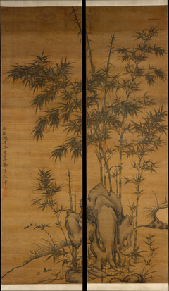 Bamboo and rocks by Li Kan