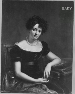 Bildnis einer Dame mit dunkelblauem Samtkleid by Carl Joseph Begas