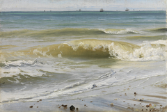 Breaking Waves with Distant Ships by Johann Wilhelm Schirmer