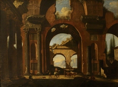 Classical Ruins and Figures by Niccolò Codazzi