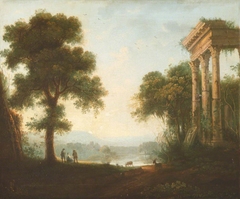Classsical Landscape with Shepherds near the Ruins of a Temple by Anonymous