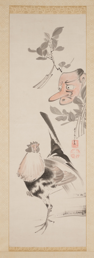 Cockerel and Tengu-Mask