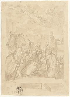 De dood van de Heilige Benedictus by Domenico Maria Canuti