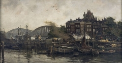 De Vierleeuwenbrug bij de Oude Haven by August Willem van Voorden