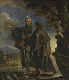 Der hl. Petrus von Alcántara wandelt über den Fluss Quadiana