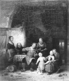 Een vrolijk huisgezin by Ferdinand de Braekeleer the Elder