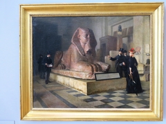 Egyptian room at the Louvre - Before the Great Sphinx by Guillaume Larrue