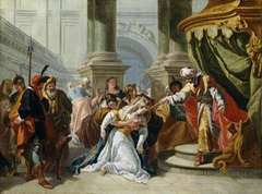 Esther fainting before King Ahasuerus