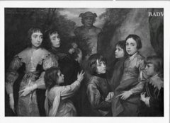 Family of Oliver St. John Earl of Bolingbroke ( Inscription upper corner left by Anthony van Dyck