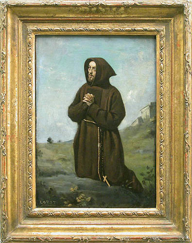 Franciscan monk kneeling