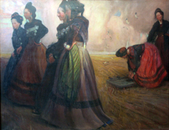 Frisian girls on Föhr by Ludwig Dettmann
