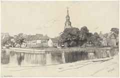 Gezicht op Blokzijl by Adolf le Comte