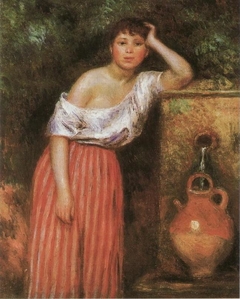 Girl beside a Fountain