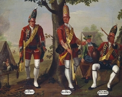 Grenadiers, 19th and 20th Regiments of Foot, and 21st Royal North British Fusiliers, 1751. by David Morier
