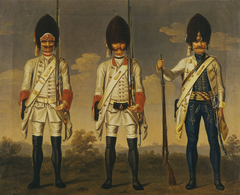 Grenadiers, two unidentified Infantry Regiments and Infantry Regiment "Ujvary" by David Morier