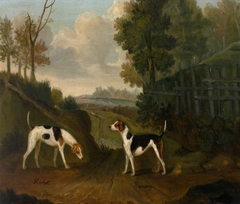 'Harlot' and 'Harmony', a pair of hounds by Francis Sartorius
