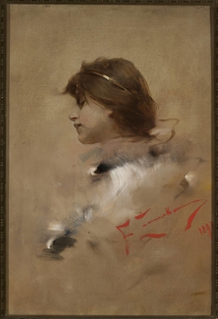 Head of a woman in profile by Franciszek Żmurko