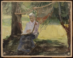 In a hammock – Portrait of Maria Rubtsov in Maryino by Jan Ciągliński